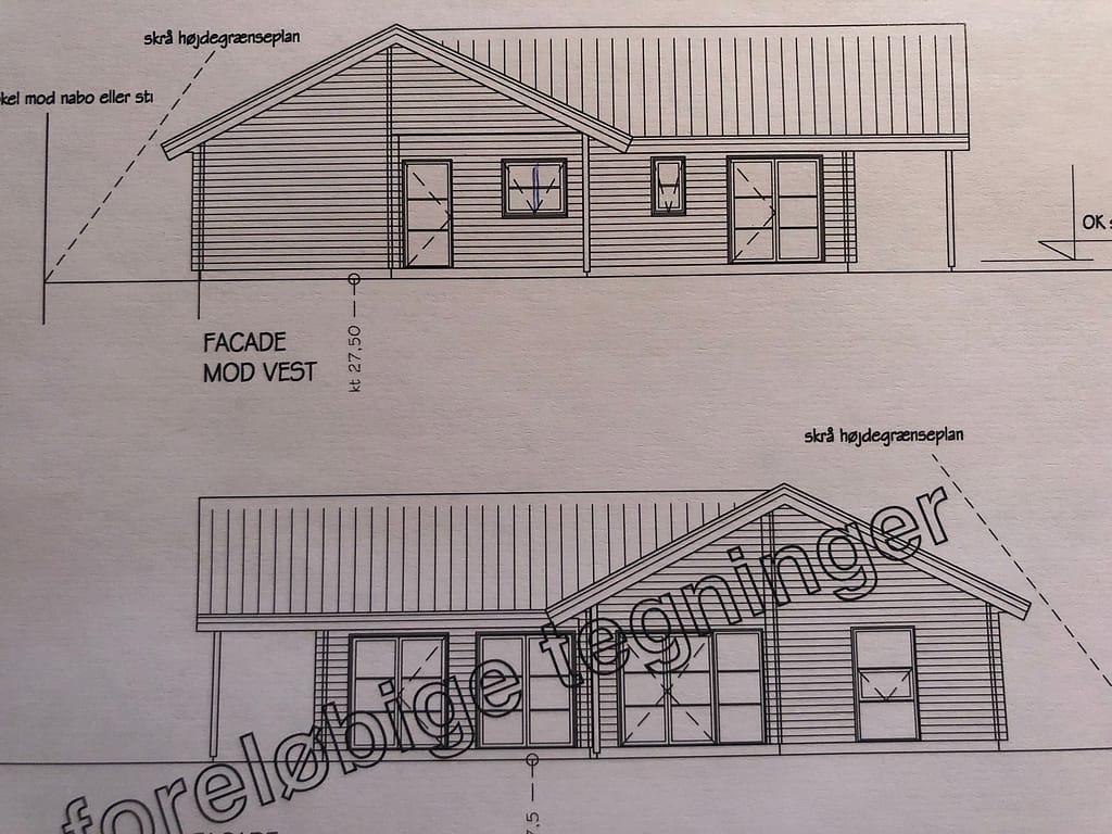 Tegning af nyt hus